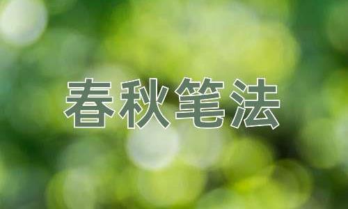 成语春秋笔法